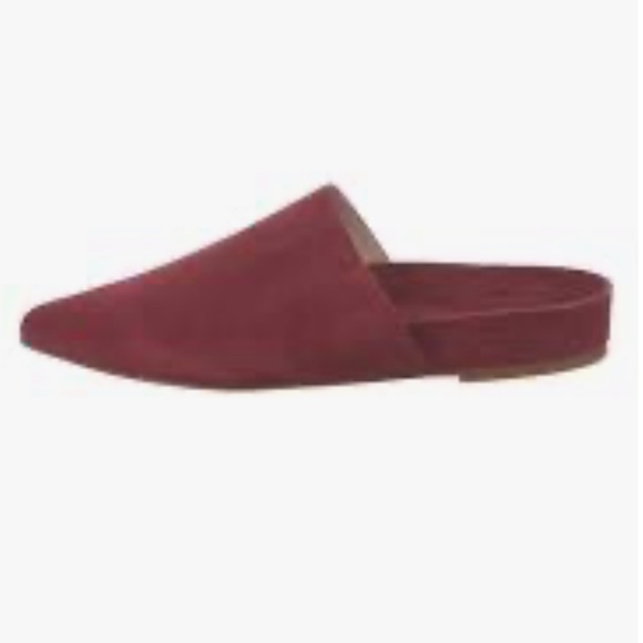 Stuart Weitzman Suede Mules - Burgundy Flats